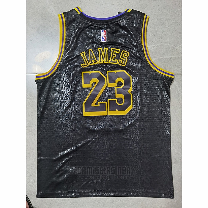 Camiseta Los Angeles Lakers LeBron James #23 Crenshaw Black Mamba Negro
